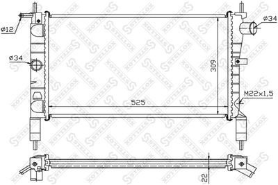 Radiator, engine cooling STELLOX 10-25102-SX