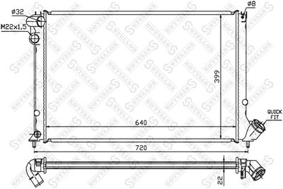 Radiator, engine cooling STELLOX 10-25105-SX