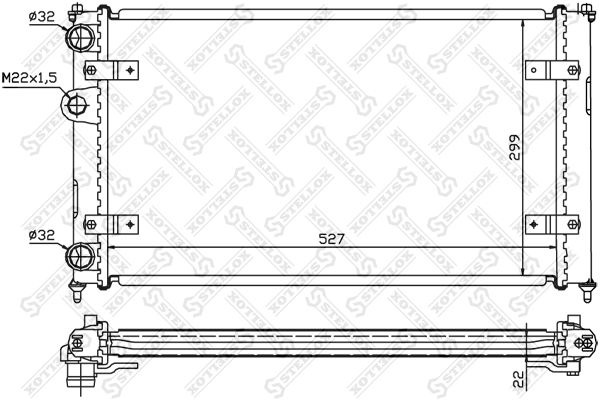 STELLOX 10-25108-SX Radiator, engine cooling