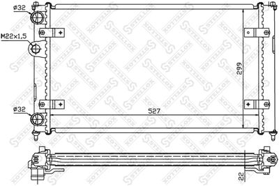 Radiator, engine cooling STELLOX 10-25108-SX