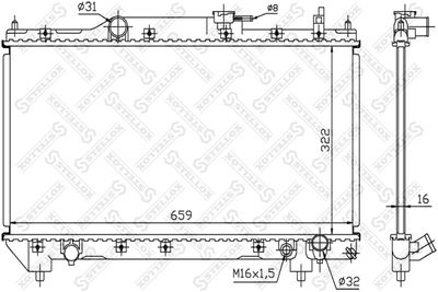 Radiator, engine cooling STELLOX 10-25113-SX
