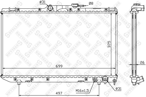 STELLOX 10-25115-SX Radiator, engine cooling