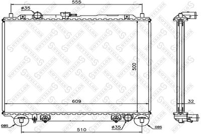 Radiator, engine cooling STELLOX 10-25118-SX