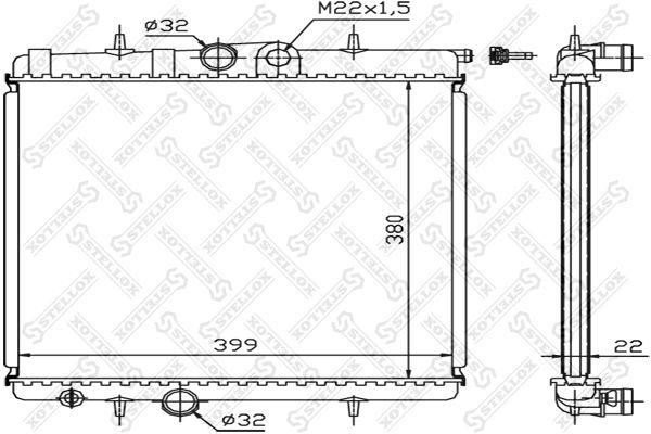 STELLOX 10-25122-SX Radiator, engine cooling