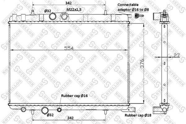 STELLOX 10-25123-SX Radiator, engine cooling