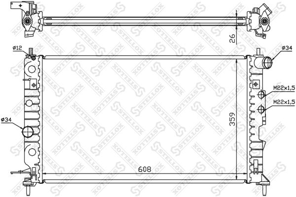 STELLOX 10-25124-SX Radiator, engine cooling