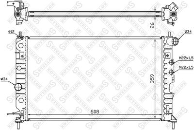 Radiator, engine cooling STELLOX 10-25124-SX