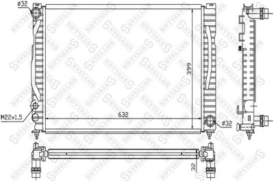 Radiator, engine cooling STELLOX 10-25125-SX