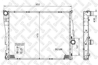 Radiator, engine cooling STELLOX 10-25128-SX