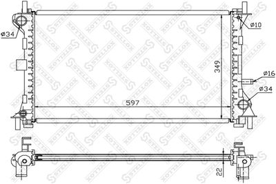 Radiator, engine cooling STELLOX 10-25129-SX