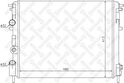 Radiator, engine cooling STELLOX 10-25134-SX