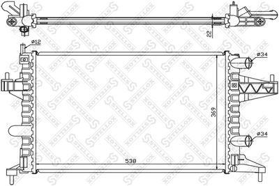 Radiator, engine cooling STELLOX 10-25137-SX
