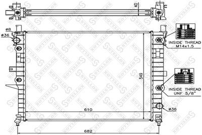 Radiator, engine cooling STELLOX 10-25138-SX