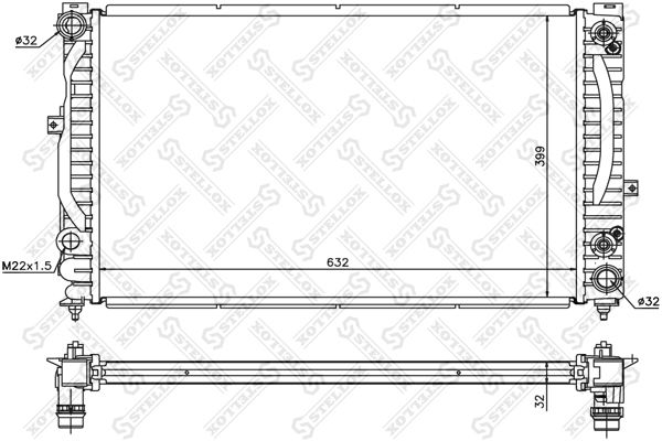 STELLOX 10-25139-SX Radiator, engine cooling
