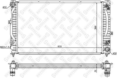 Radiator, engine cooling STELLOX 10-25139-SX