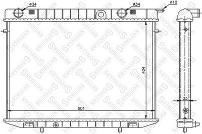 Radiator, engine cooling STELLOX 10-25141-SX