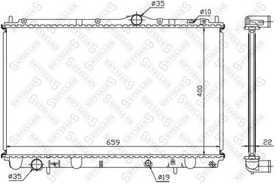 Radiator, engine cooling STELLOX 10-25142-SX