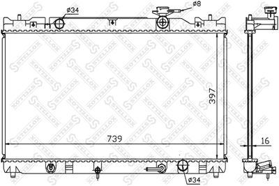 Radiator, engine cooling STELLOX 10-25149-SX