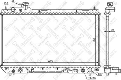 Radiator, engine cooling STELLOX 10-25152-SX