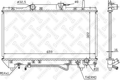 Radiator, engine cooling STELLOX 10-25154-SX