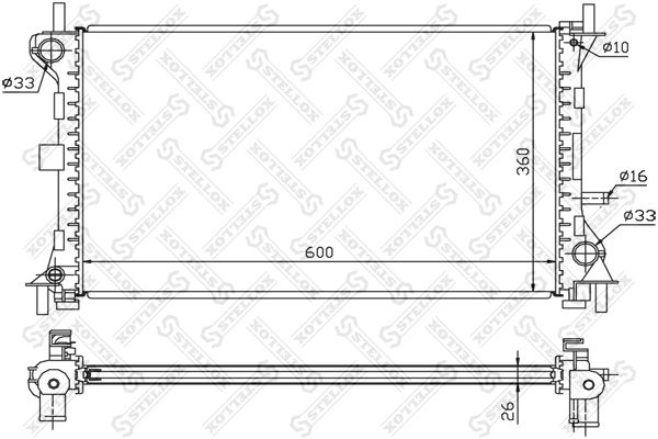 STELLOX 10-25159-SX Radiator, engine cooling
