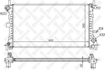 Radiator, engine cooling STELLOX 10-25159-SX