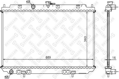 Radiator, engine cooling STELLOX 10-25167-SX