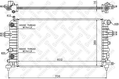 Radiator, engine cooling STELLOX 10-25174-SX