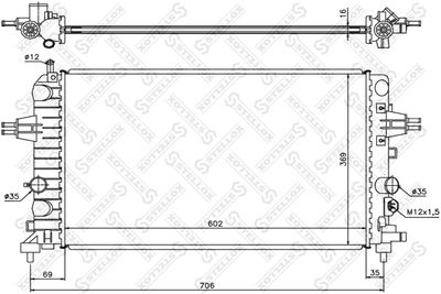 Radiator, engine cooling STELLOX 10-25176-SX