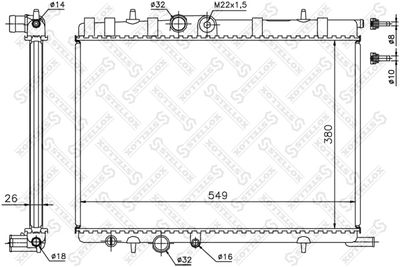 Radiator, engine cooling STELLOX 10-25177-SX