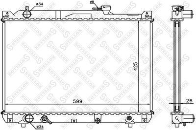 Radiator, engine cooling STELLOX 10-25180-SX