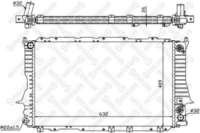 Radiator, engine cooling STELLOX 10-25181-SX