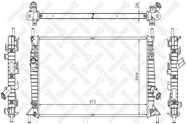 STELLOX 10-25182-SX Radiator, engine cooling