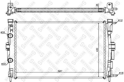 Radiator, engine cooling STELLOX 10-25183-SX