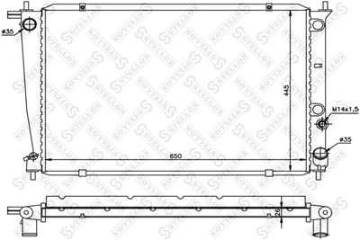 Radiator, engine cooling STELLOX 10-25184-SX