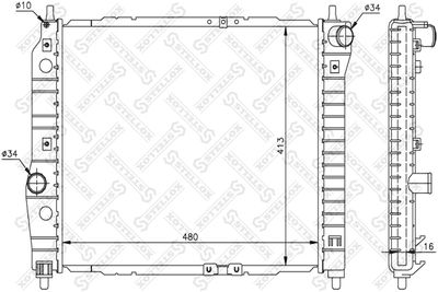 Radiator, engine cooling STELLOX 10-25193-SX