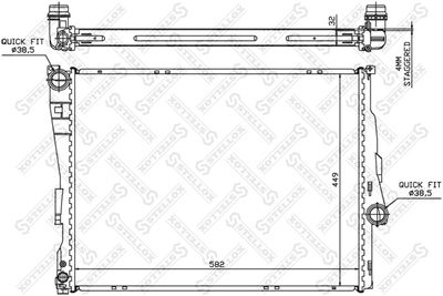 Radiator, engine cooling STELLOX 10-25195-SX