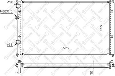 Radiator, engine cooling STELLOX 10-25199-SX