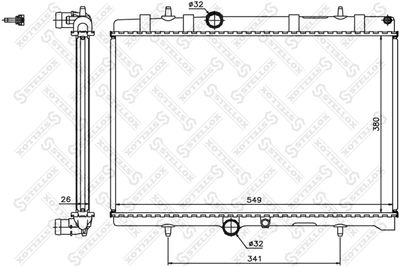Radiator, engine cooling STELLOX 10-25201-SX