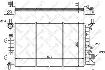 Radiator, engine cooling STELLOX 10-25213-SX