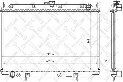Radiator, engine cooling STELLOX 10-25222-SX