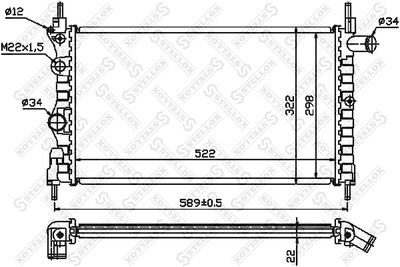 Radiator, engine cooling STELLOX 10-25223-SX