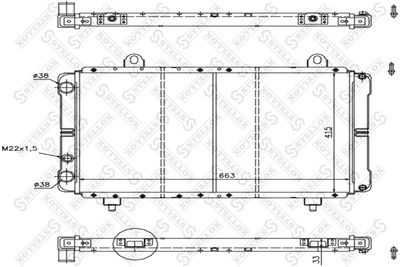 Radiator, engine cooling STELLOX 10-25228-SX