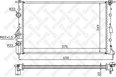 Radiator, engine cooling STELLOX 10-25238-SX