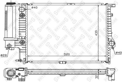 Radiator, engine cooling STELLOX 10-25250-SX