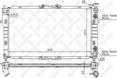Radiator, engine cooling STELLOX 10-25254-SX
