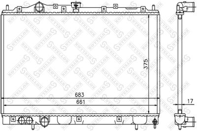 Radiator, engine cooling STELLOX 10-25258-SX