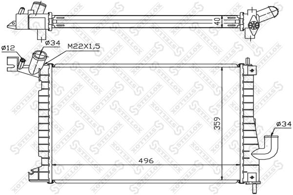 STELLOX 10-25262-SX Radiator, engine cooling