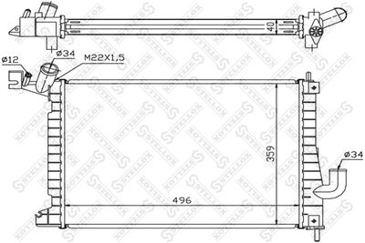 Radiator, engine cooling STELLOX 10-25262-SX