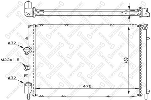 STELLOX 10-25264-SX Radiator, engine cooling